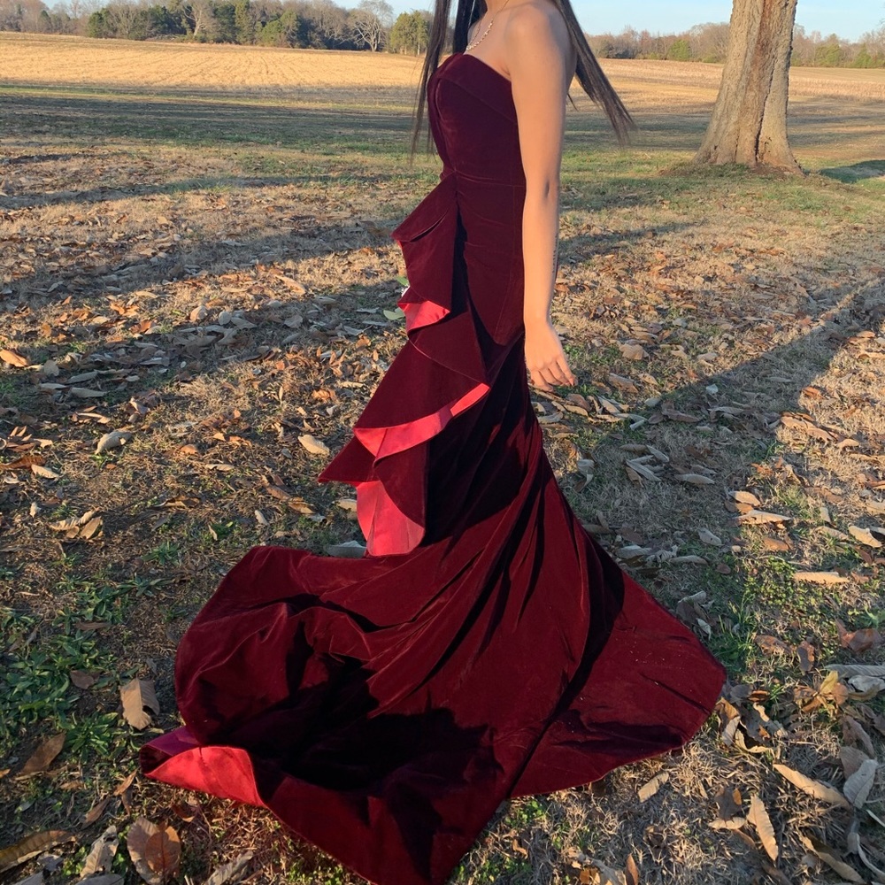 Mac Duggal Burgundy Evening Dress